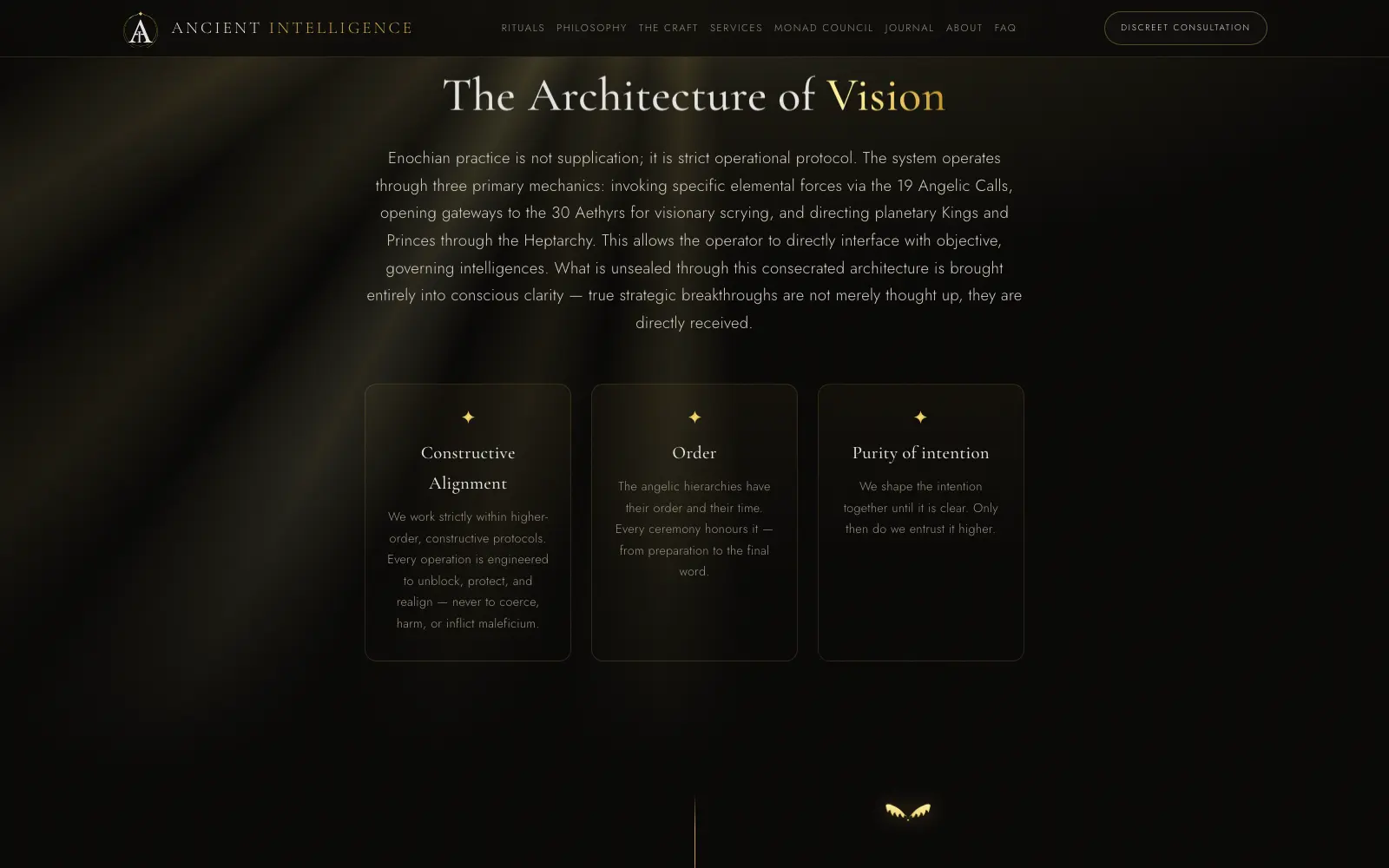 A section of the Ancient Intelligence site