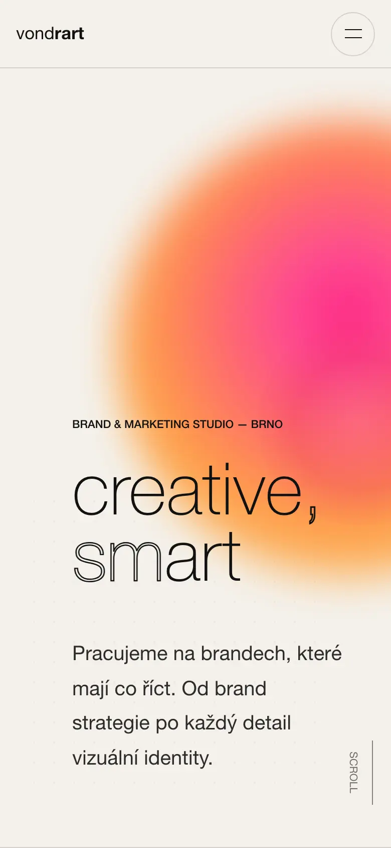 The vondrart.studio site on a phone
